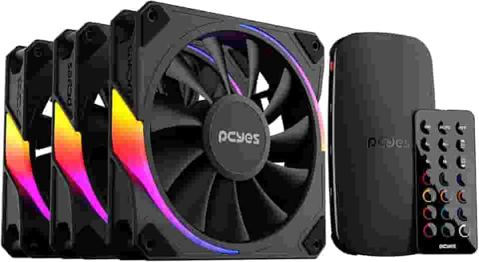 KIT COOLER FAN + CONTROLADORA PARA GABINETE 3UN SANGUE FRIO 3 ARGB BLACK VULCAN 120MM PCYES - K3ARGBSF3BVBR