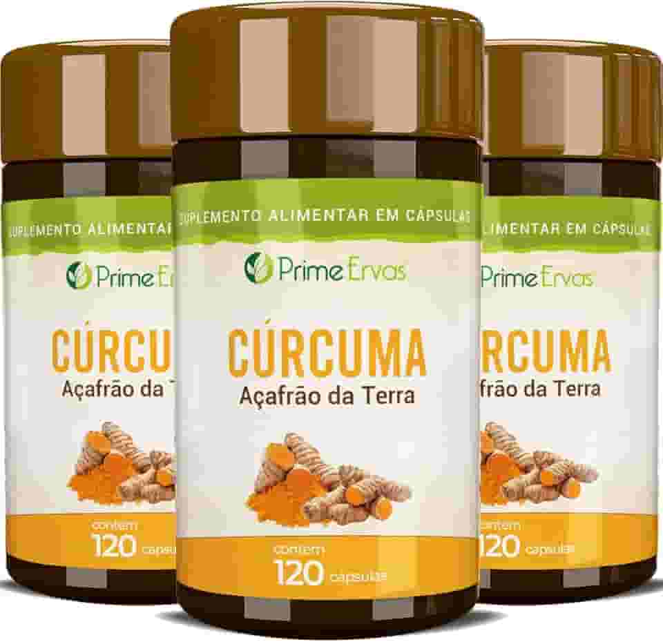 Kit 3x Curcumina Açafrão Da Terra 120 Cápsulas De 500mg