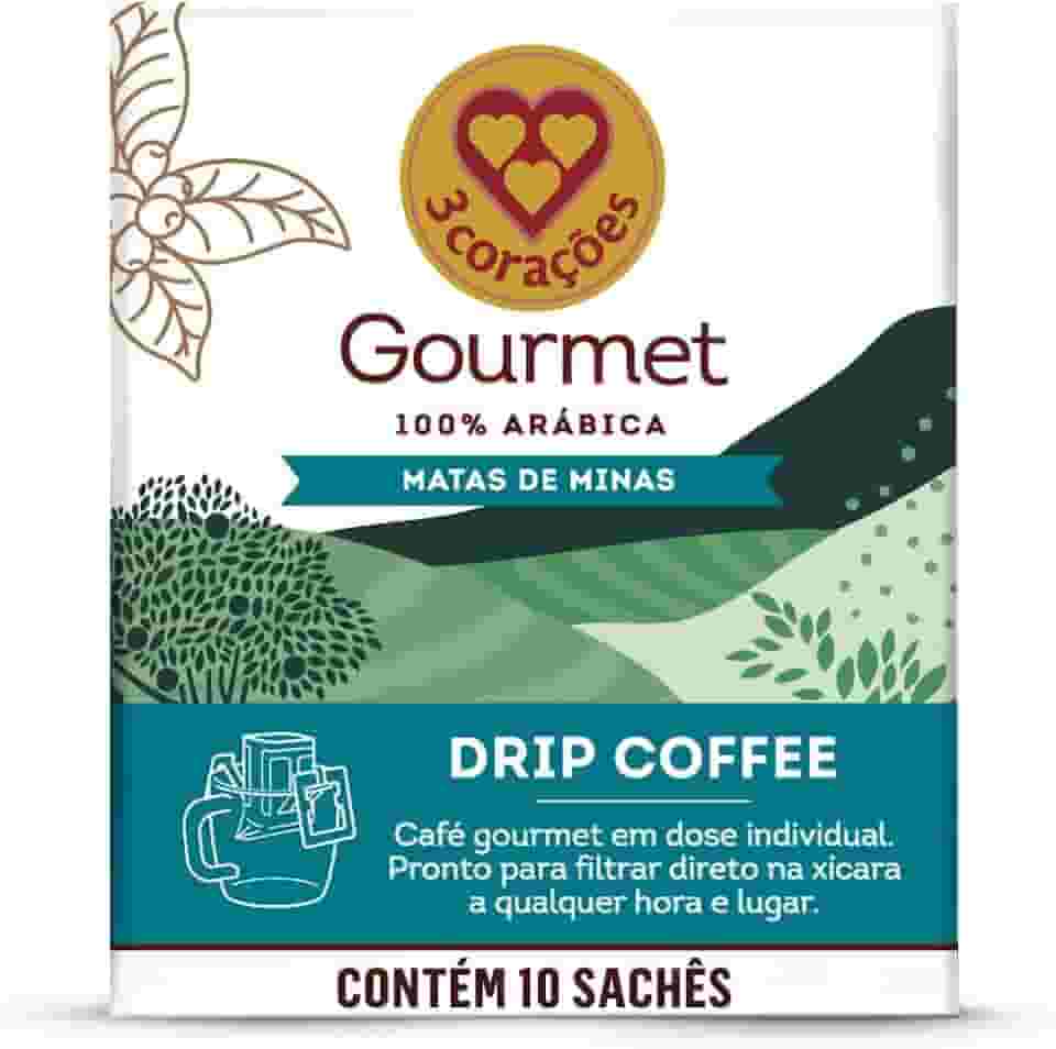 3 Corações Café Drip Coffee Gourmet Matas de Minas - contém 10 unidades