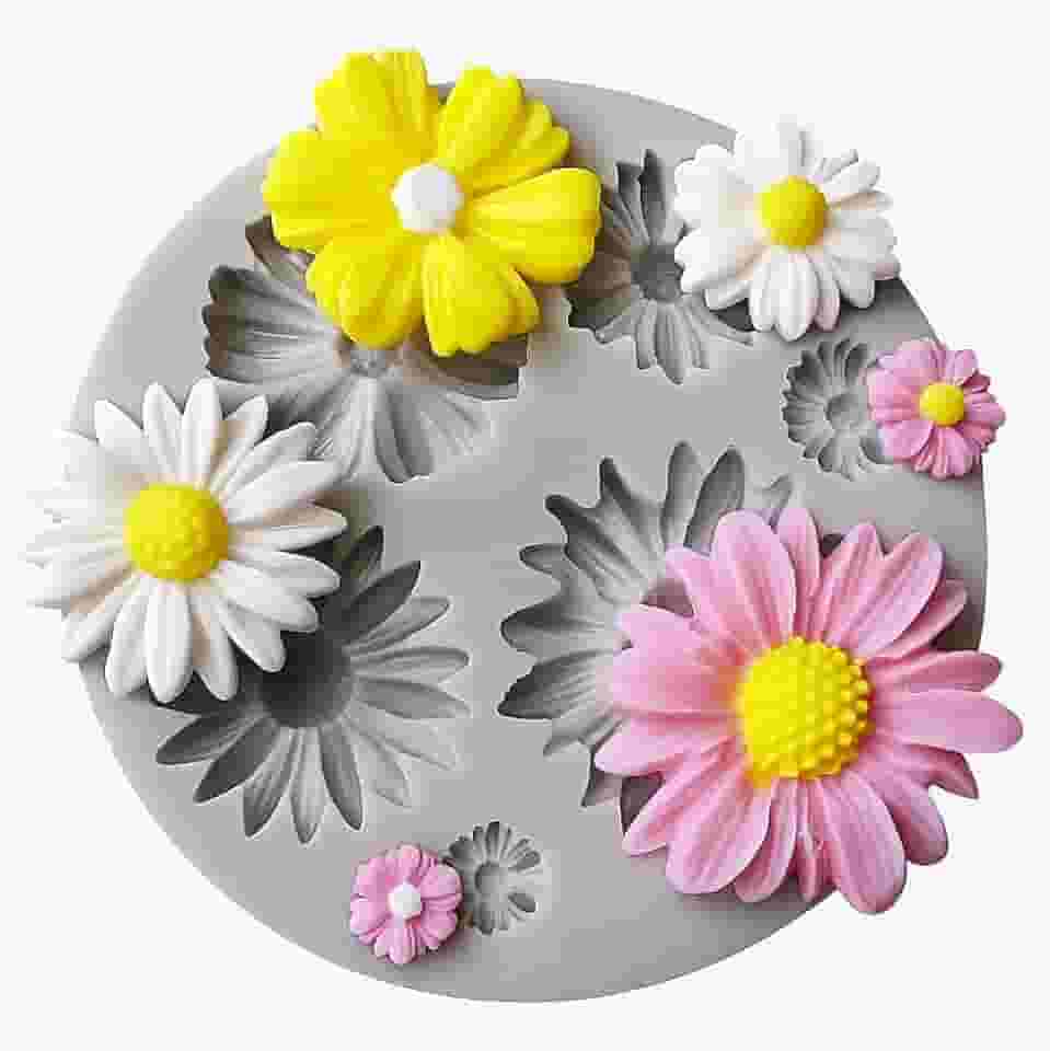 Molde de Silicone Margarida | Para Confeitaria e Biscuit | Flexível, Reutilizável e Resistente ao Calor