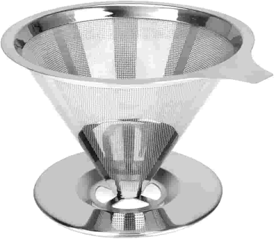 Coador de Café Inox 101 – Filtro Reutilizável em Aço Inoxidável de Malha Fina, Sustentável, Econômico, Sem Papel, Premium