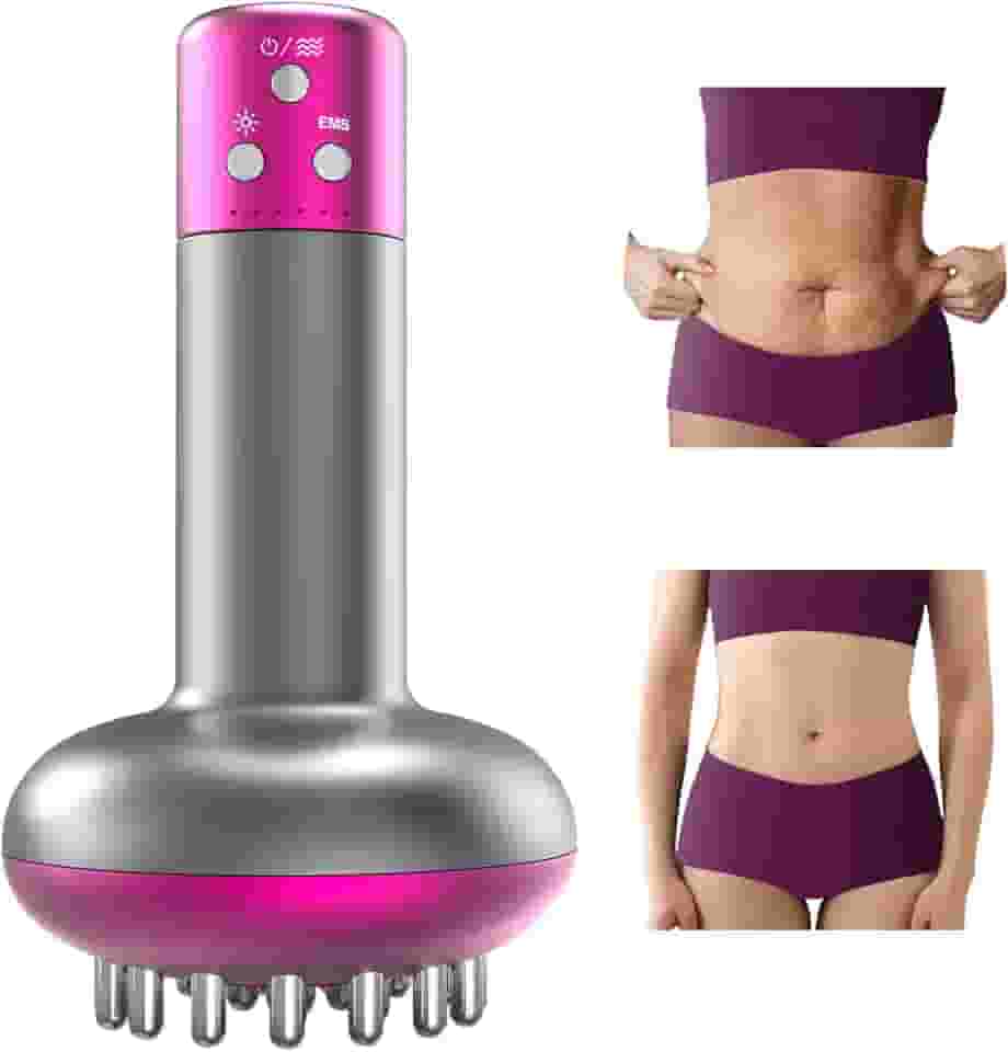 Massageador de drenagem linfática e ferramenta de massagem anticelulite, ajuda a reduzir estrias e celulite, para pernas, braços e barriga, corpo, com microcorrente, calor leve e vibração