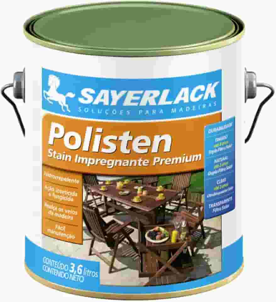 Verniz Polisten Stain Clear Incolor Acetinado Sayerlack 3,6lt