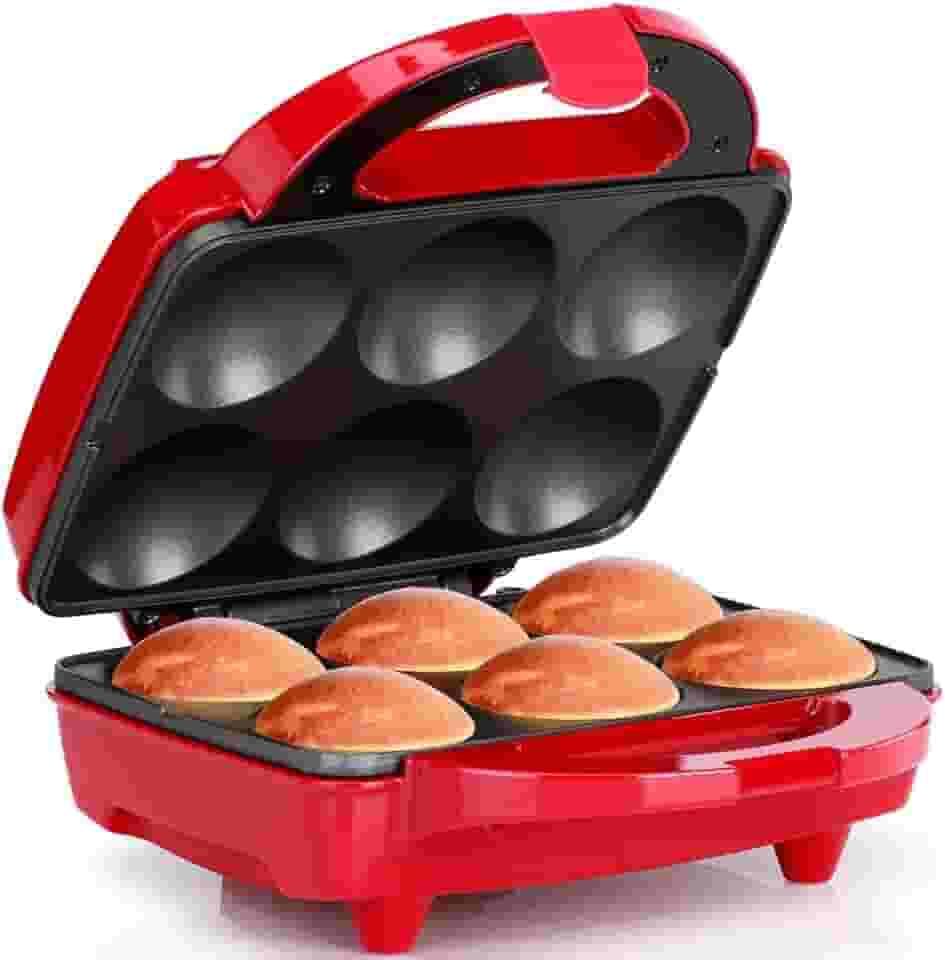 Holstein Housewares Máquina de cupcake HF-09013R, faz 6, vermelho