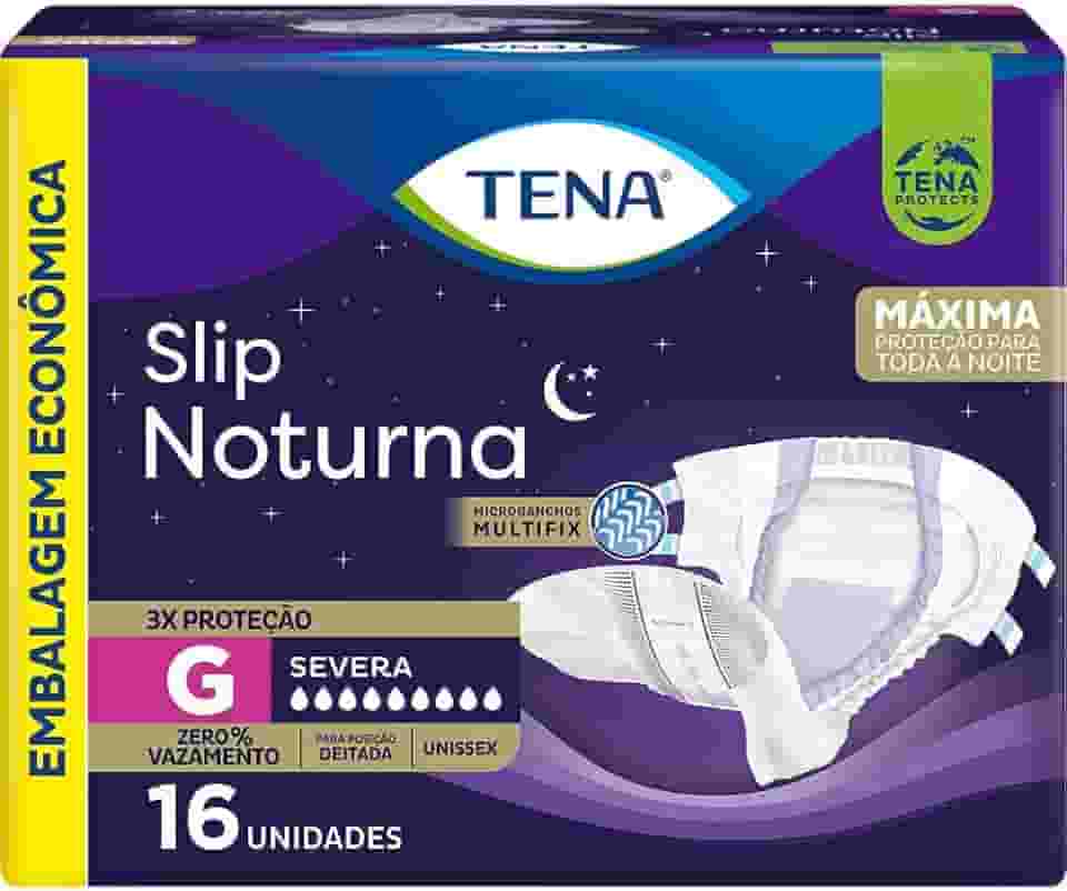 Tena Slip Noturna, Fralda Geriátrica para Incontinência Urinária, G - 16 unidades