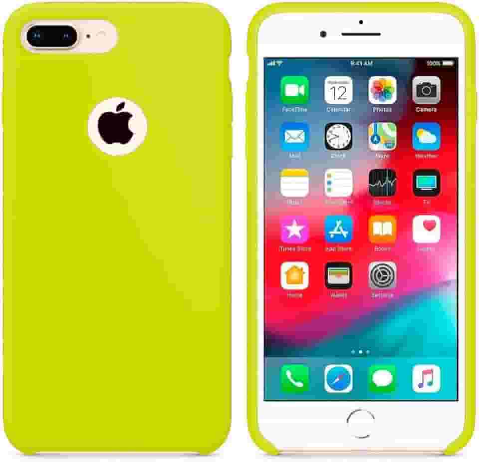 Case Capa Capinha Silicone Aveludado pra iPhone 7 (Amarelo)