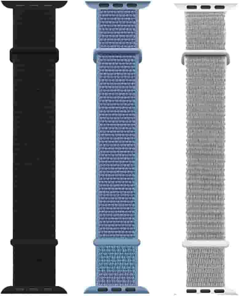 Kit 3 Pulseiras Esportiva de Nylon Estilo Loop Cores Vivas para Watch Series 7 8 9 e Ultra Ultra 2