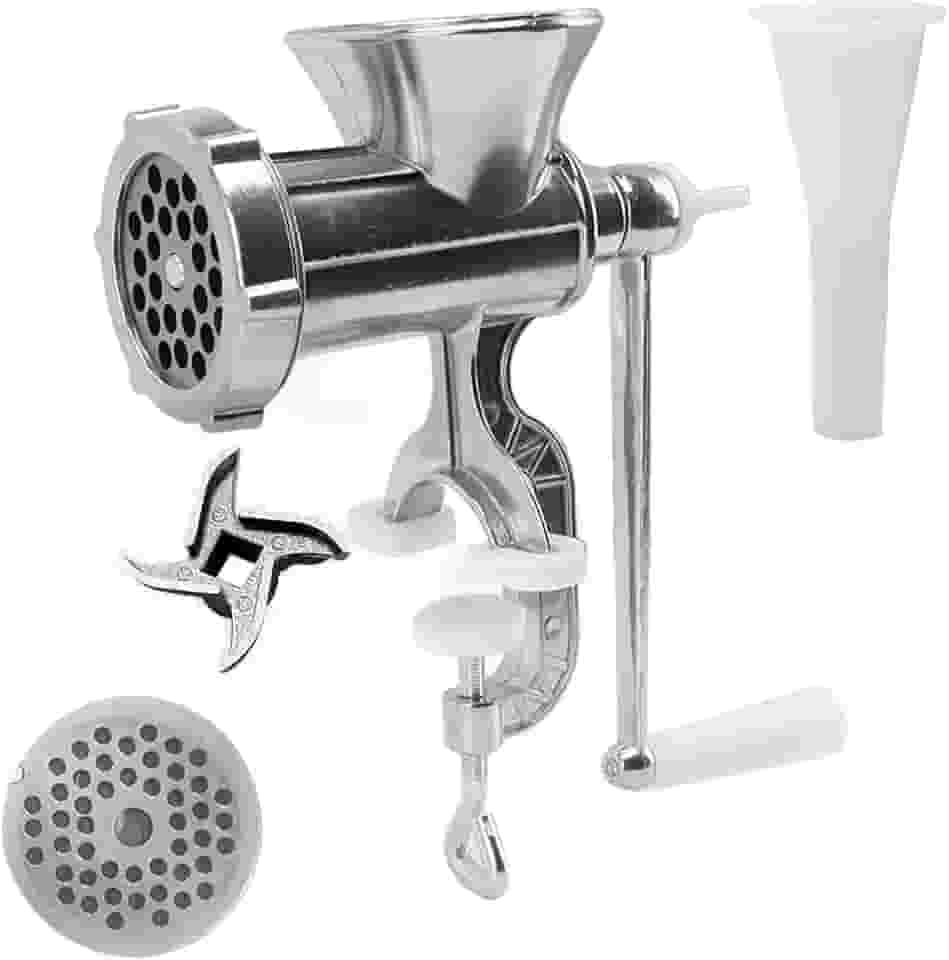 Moedor de Carne Manivela Manual N10 Maquina De Moer Profissional para fazer Carne Moida Linguiça e Hamburguer Portatil com Prensa