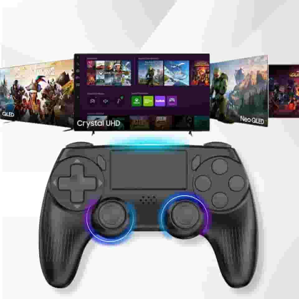 Genérico Controle Sem Fio Bluetooth Joystick Manete Compatível Com PS4 Slim Pro PC Gamer Dualshock Playstation Preto