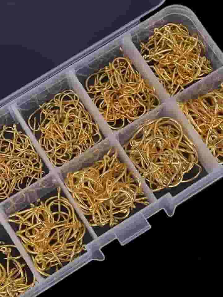 Kit Anzóis Chinu Dourado nos Tamanhos 3 ao 12 com 600 Unidades