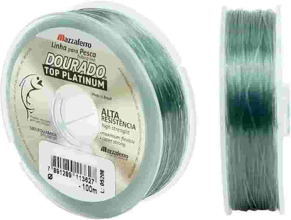 Linha Mazzaferro Dourado Top Platinum, Monofilamento para Pesca, Alta Resistência, 0,40mm, 300m