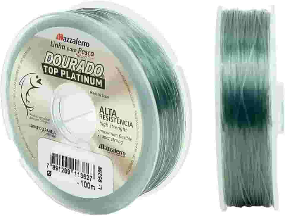 Linha Mazzaferro Dourado Top Platinum, Monofilamento para Pesca, Alta Resistência, 0,40mm, 300m