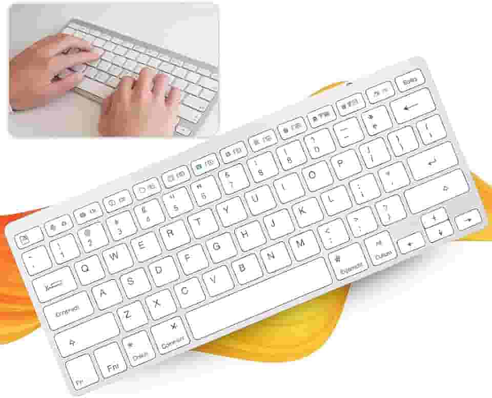 Teclado Bluetooth Ultra Fino Sem Fio ABNT2 – Com Tecla Ç e Command, Compatível com Notebook, Tablet, PC e Celular