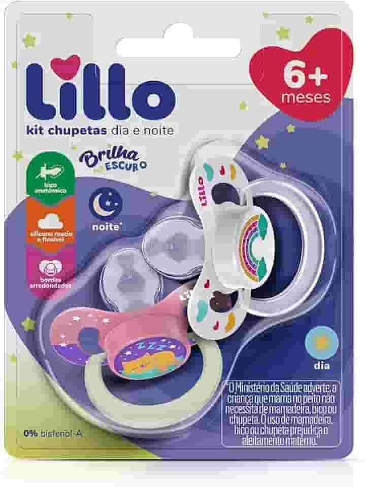 Lillo Kit 2 Chupetas Dia E Noite - Rosa