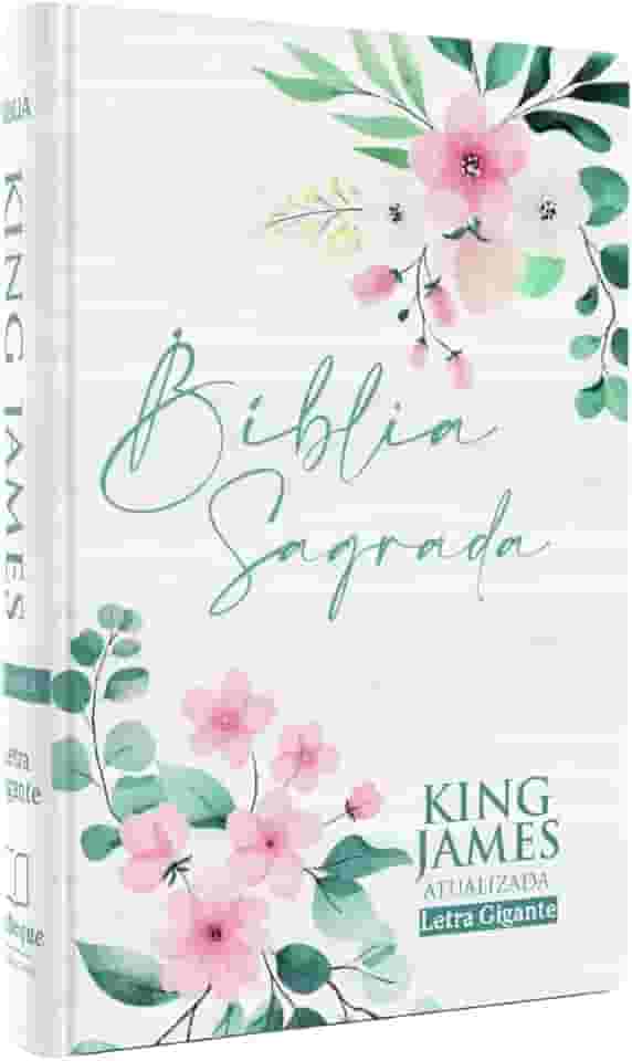 Bíblia Feminina Letra Gigante | King James | BKJ | Floral Branca | Capa Dura