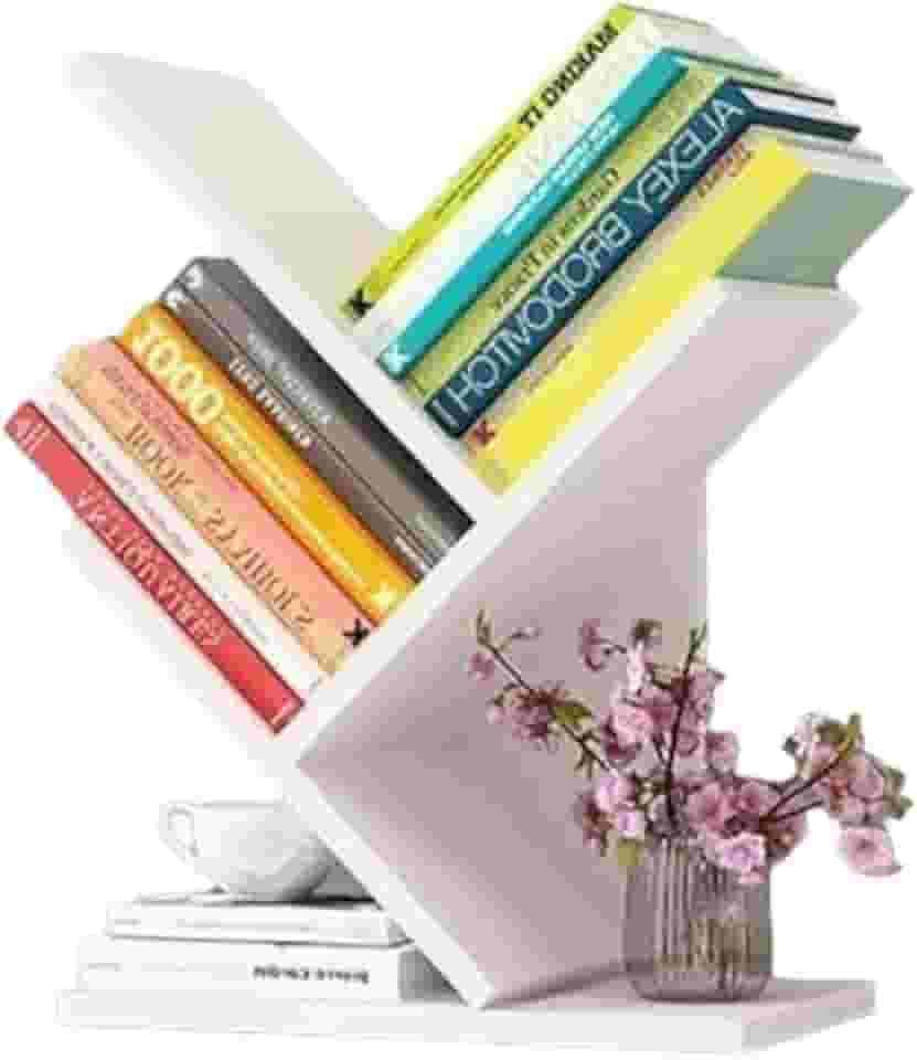 DC'art Estante para Livros em Formato de Ziguezague, 1 Prateleira, Branca, Moderno e Minimalista, Prateleira de Canto