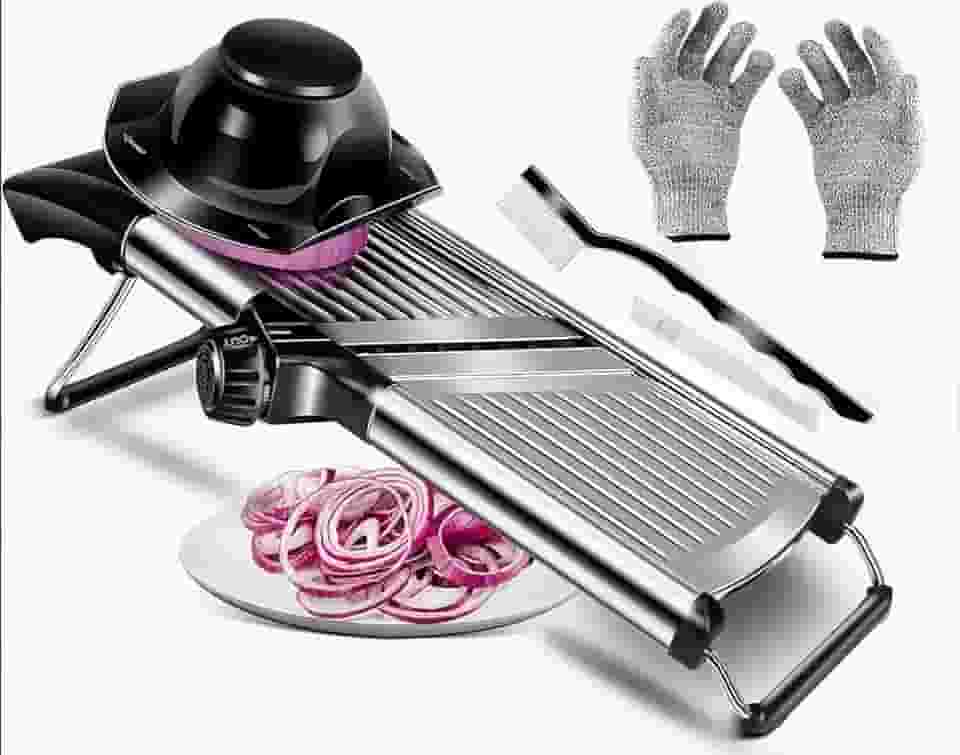 Mandolin, Mandoline Profissional, Fatiador de Legumes, Mandoline, 12 * 40 * 12CM, Pode Ser Cortado e Triturado Mandolim, Disponível Em Quatro Espessuras Ajustáveis Fatiador de Legumes