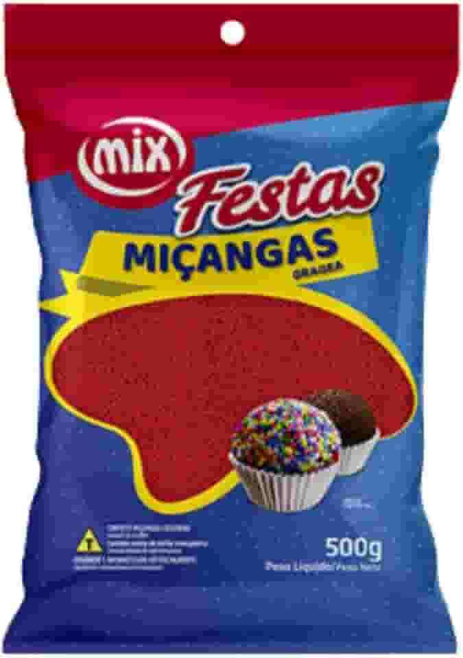 Confeito Miçanga Granulado Brigadeiro, Doces, Confeitaria Várias Cores 500g (Vermelho)