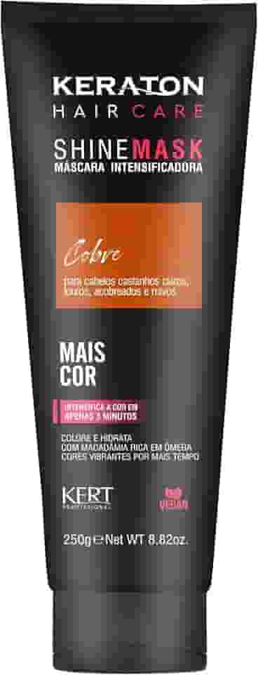 Keraton, Máscara matizadora hidratante, Trata e colore, Para cabelo castanho claro, louro, acobreado e ruivo, Shine Mask, 250g, Cobre
