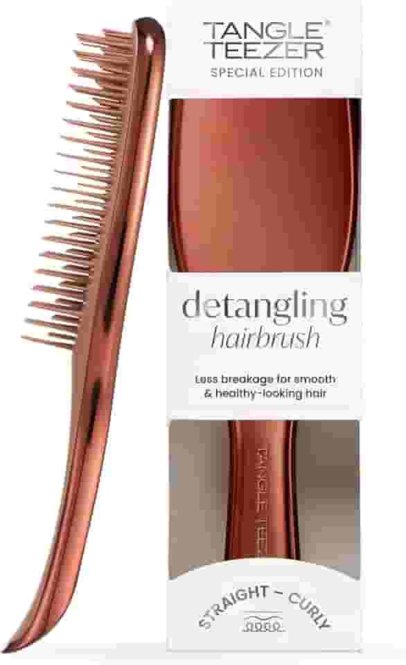Tangle Teezer - Escova de cabelo desembaraçadora The Ultimate Detangler Chrome para todos os tipos de cabelo. Ideal para usar em fios molhados. Cor: Choco Bronze