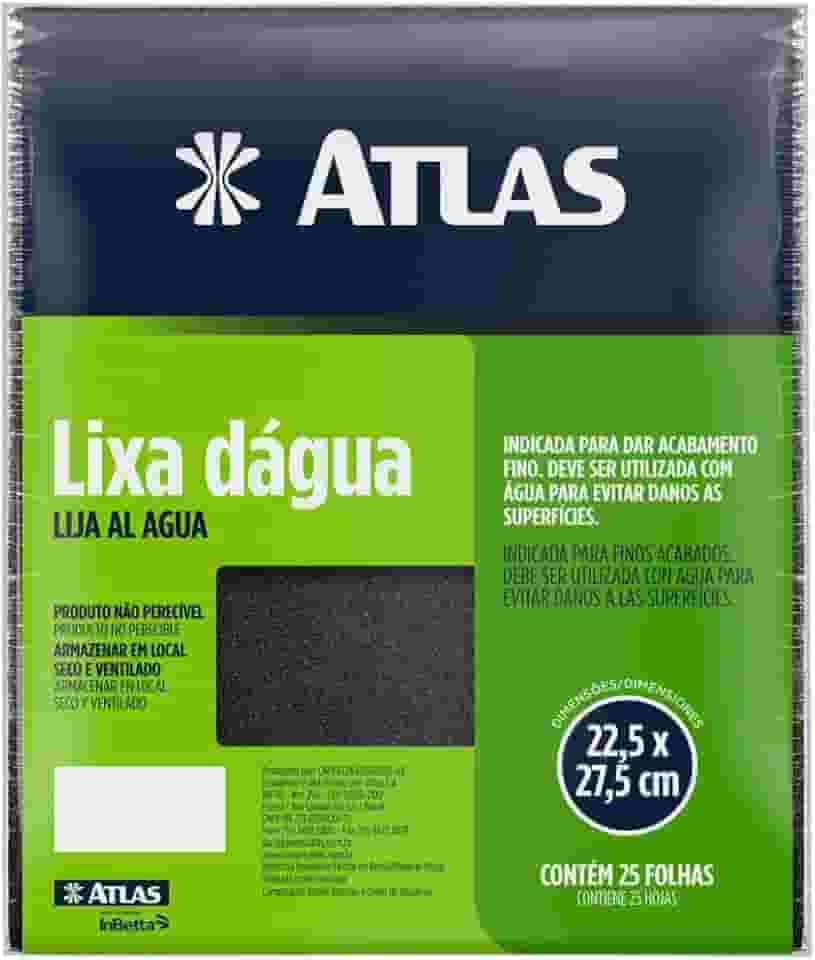 Atlas - Lixa D´água com Grão 240 e Verso em Papel, Tamanho 22,5 x 27,5 cm