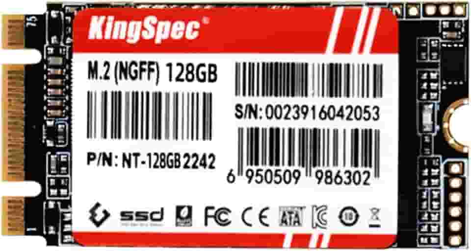 KingSpec SSD M.2 SATA Interno de 128 GB 2242 SATA III 6 Gbps, Unidade de Estado NGFF Ultrafina para Desktop/Laptop/Notebook
