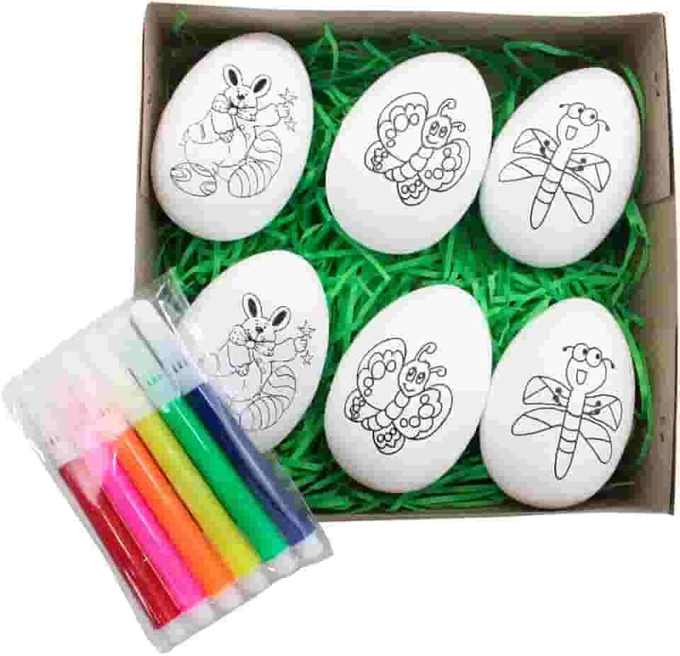 Kit 12 Ovos De Páscoa Infantil Para Colorir Com Canetinhas