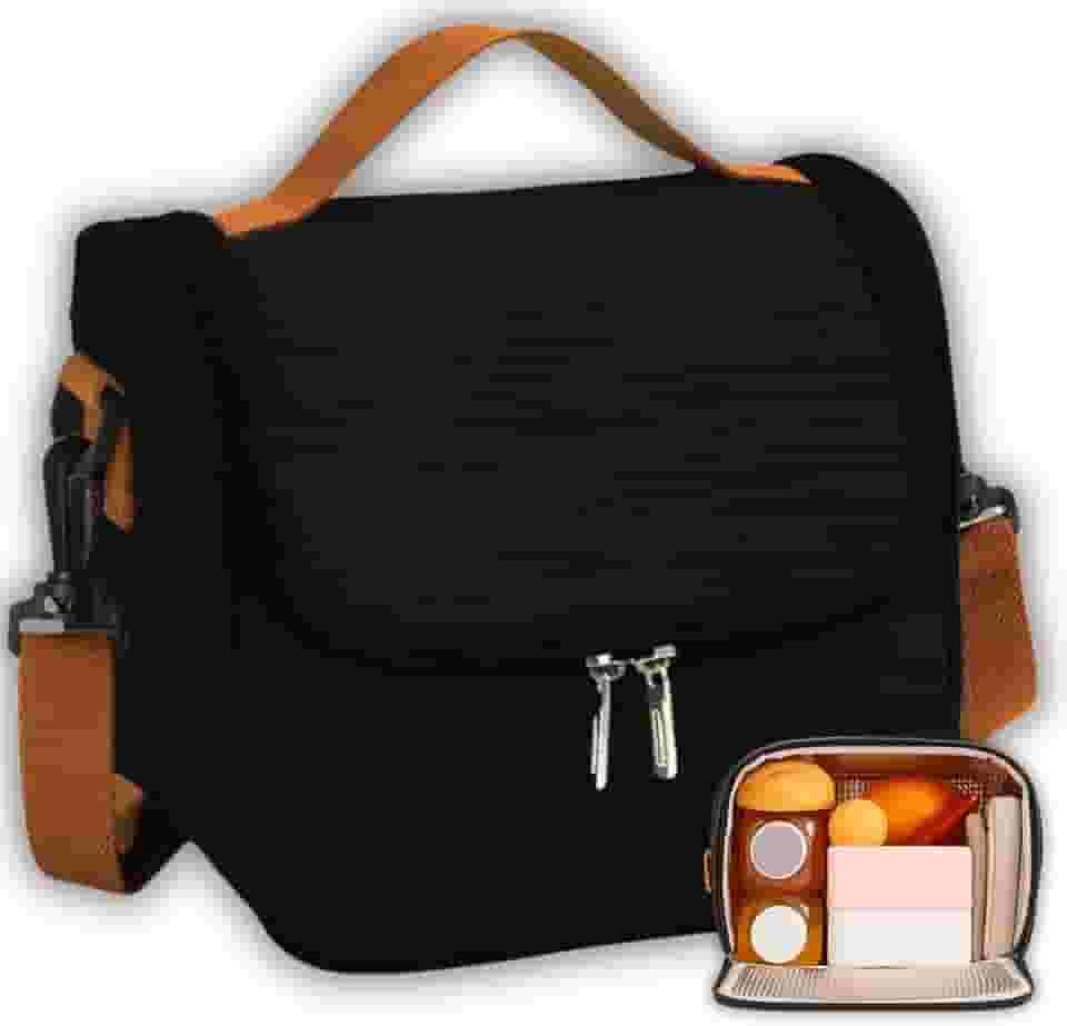 Bolsa Térmica Lancheira Com Alça Transversal Para Marmitas e Lanches - Porta Refeições Moderno e Compacto de Trabalho Passeios e Academia Fitness