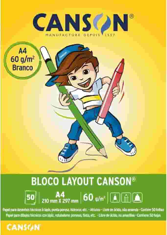 Bloco Técnico A4 60g/m², Canson, 66667074, Layout, 50 Folhas