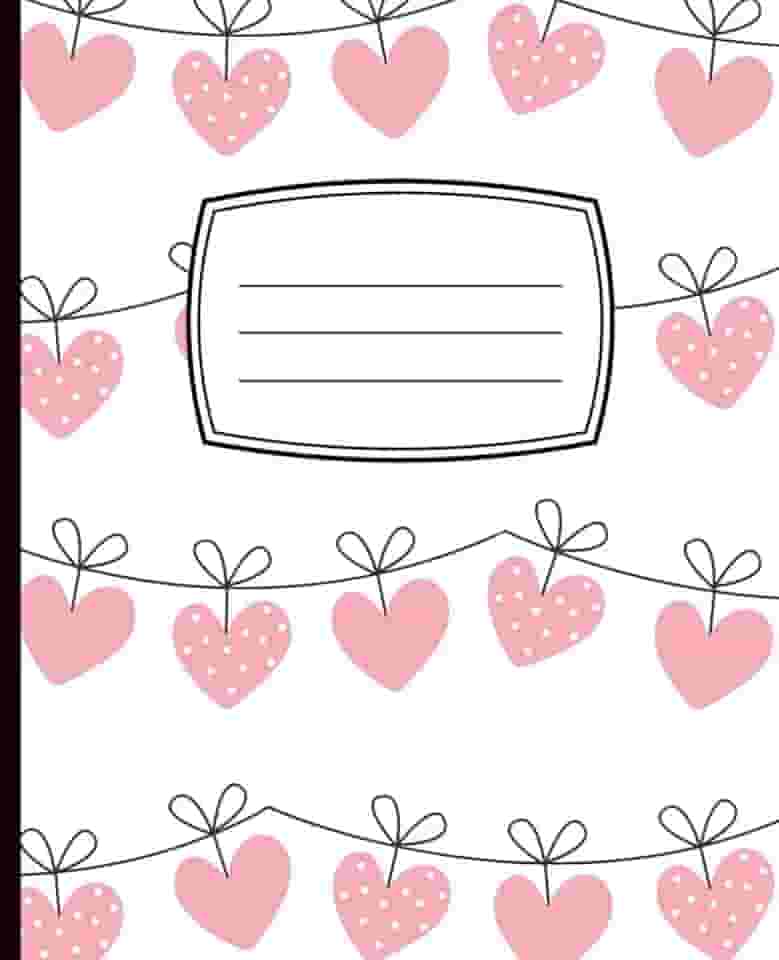Composition Notebook Pink Heart Banners: Cute Pink, White & Black Colors | 100 Pages | College Ruled | 7.5' x 9.25' | Perfect for School, Journaling, Notes & More!
