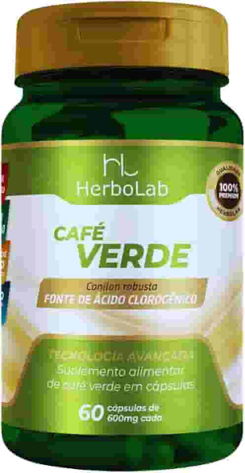 Café Verde 60 Cápsulas Herbolab – 500mg por Cápsula, Alta Concentração, Termogênico Natural, Energia e Bem-Estar, Uso Adulto.