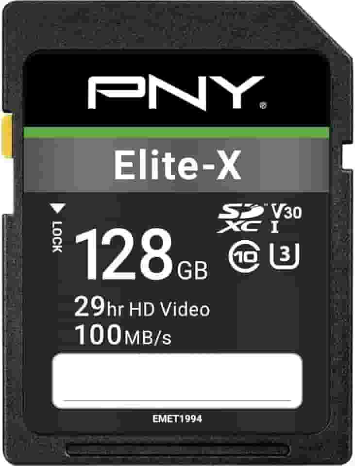 PNY Cartão de memória flash Elite-X Classe 10 U3 V30 SDXC de 128 GB