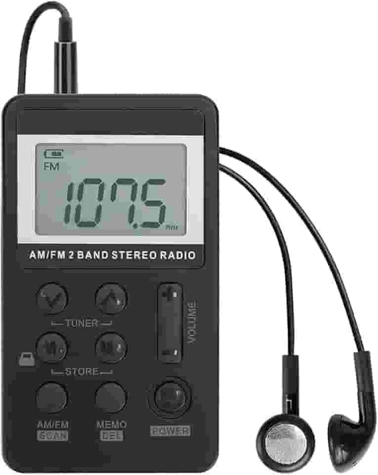 Rádio pessoal AM/FM, portátil, VR robô, mini rádio digital de sintonização, com bateria recarregável, fone de ouvido, tela de bloqueio para caminhada/corrida/academia/acampamento