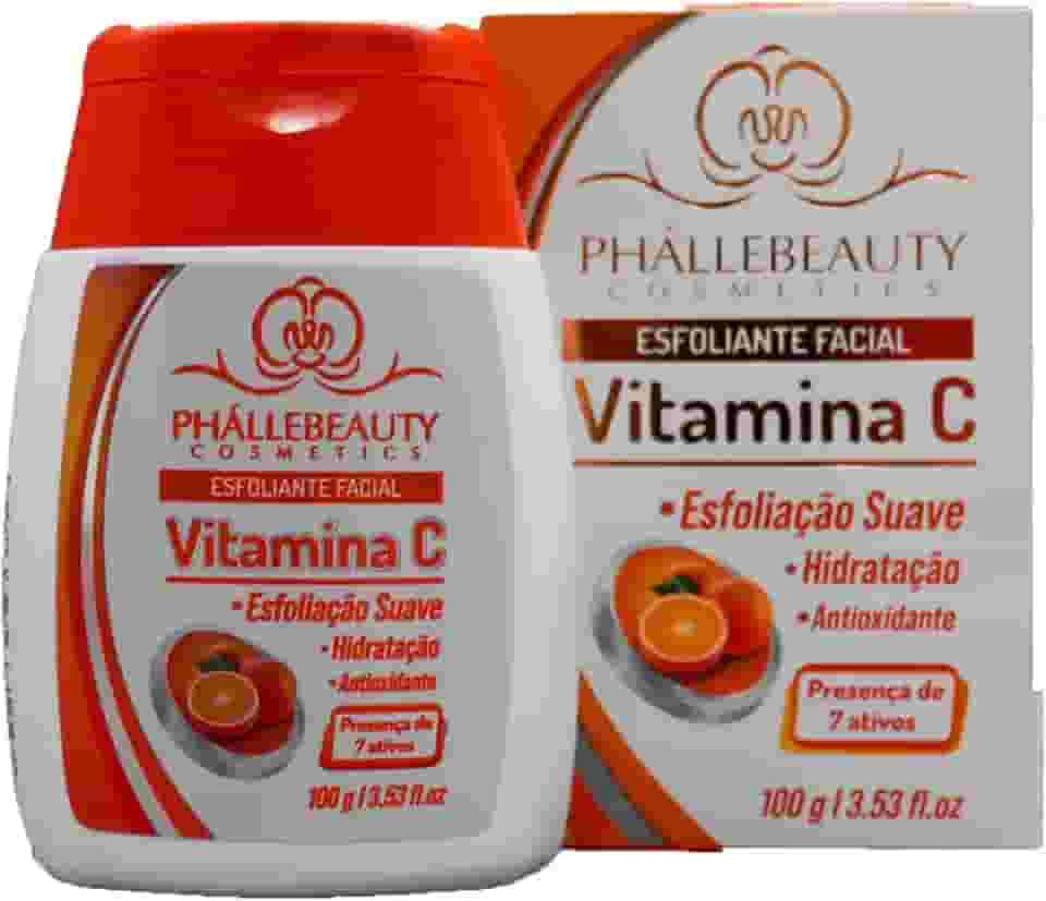 Esfoliante Facial Vitamina C Rosto - Phállebeauty Skincare, Peeling Suave, Limpeza Profunda, Brilho e Maciez - Ph0727