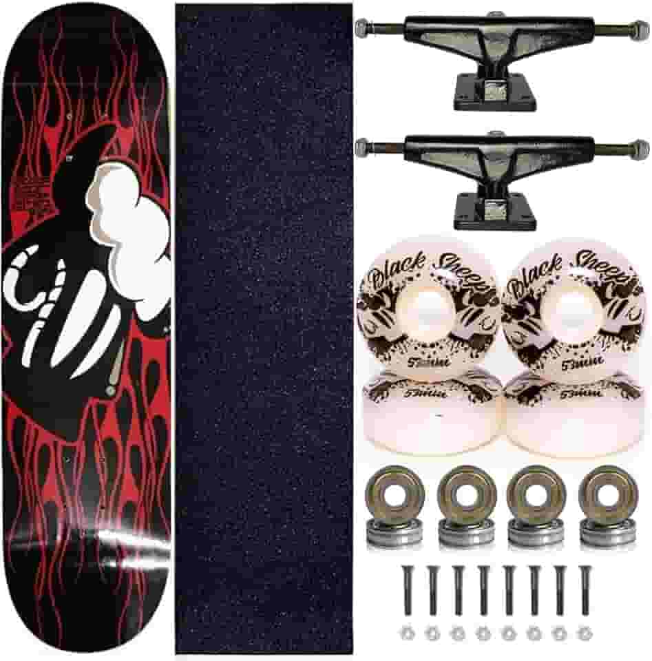 Black Sheep, Skate Completo Shape Marfim Black Sheep 8.0 Red Fire Sheeps