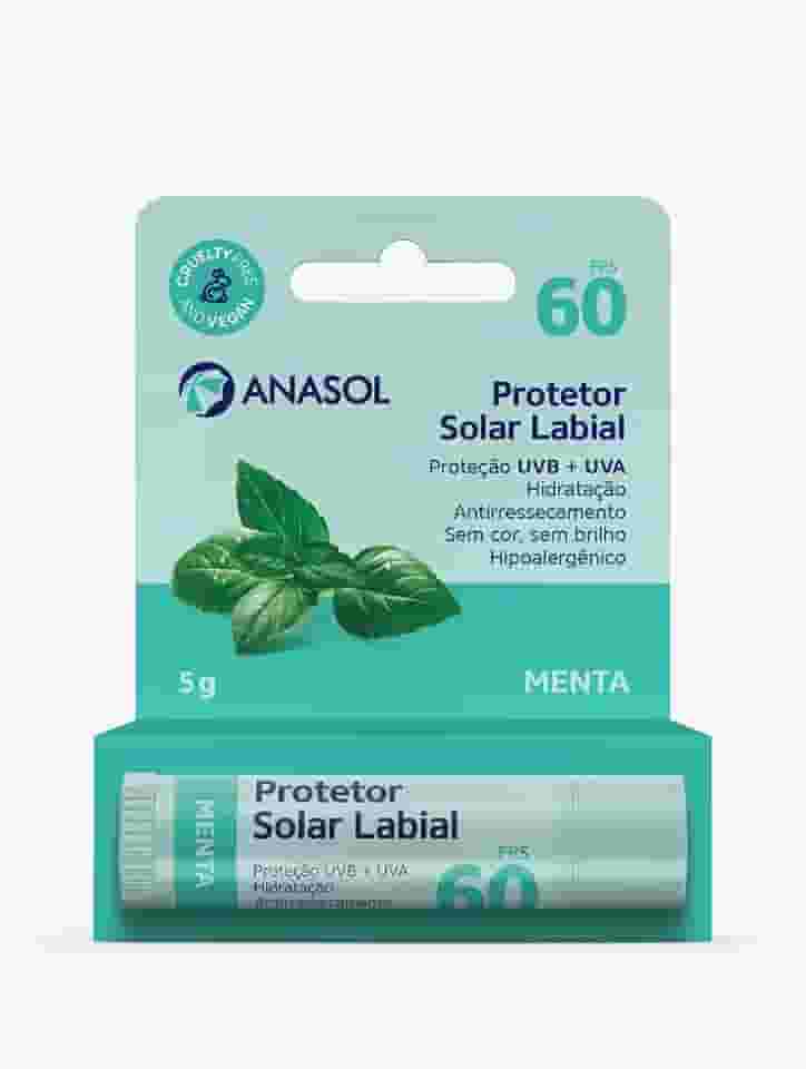 Protetor Solar Labial FPS 60 Menta 5g - Anasol