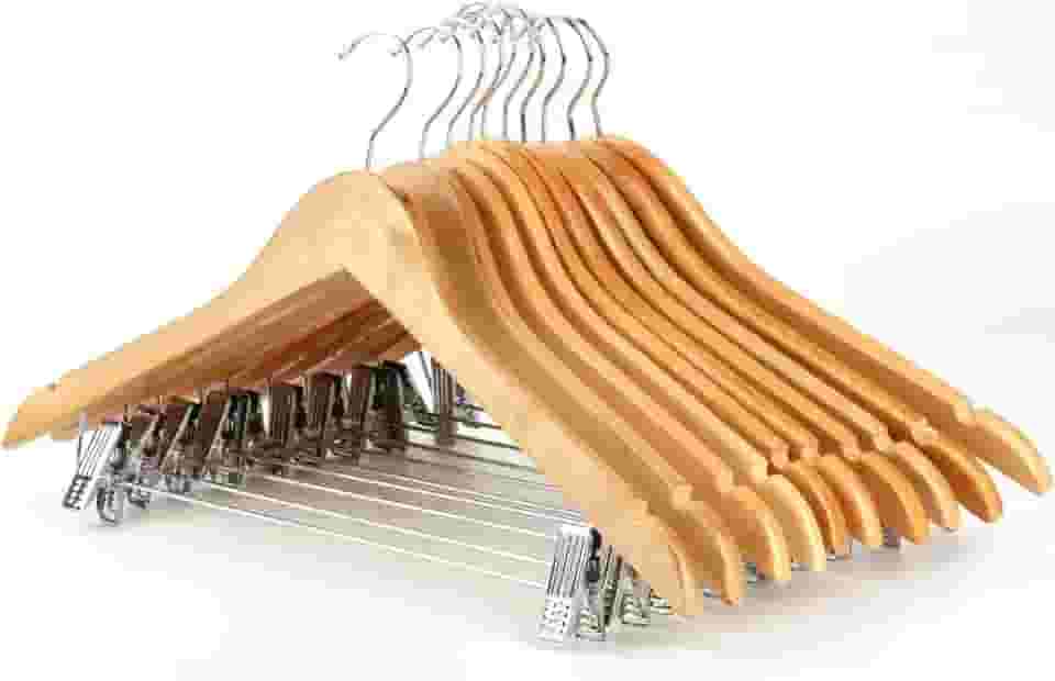 Cabide Madeira com Presilha Variações (20, Marfim)