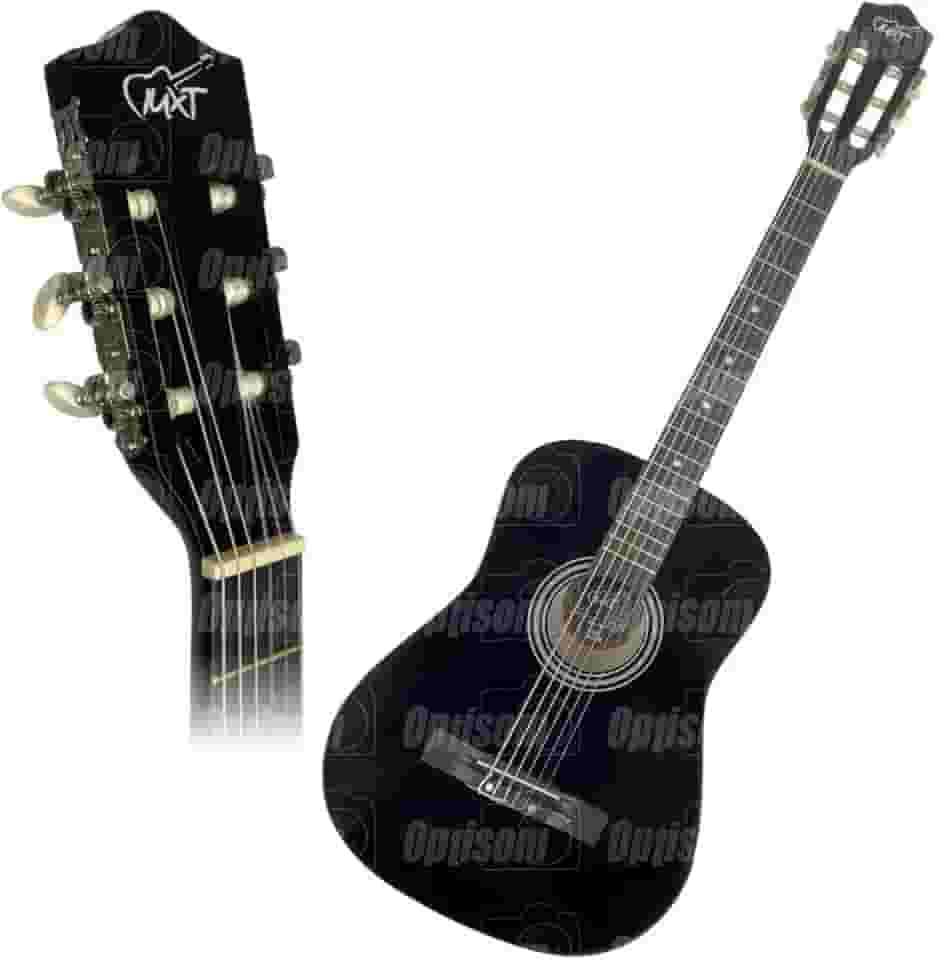 VIOLÃO 38' ACÚSTICO, COM TENSOR E CORDAS DE NYLON, COR PRETO, MODELO 38C-BK