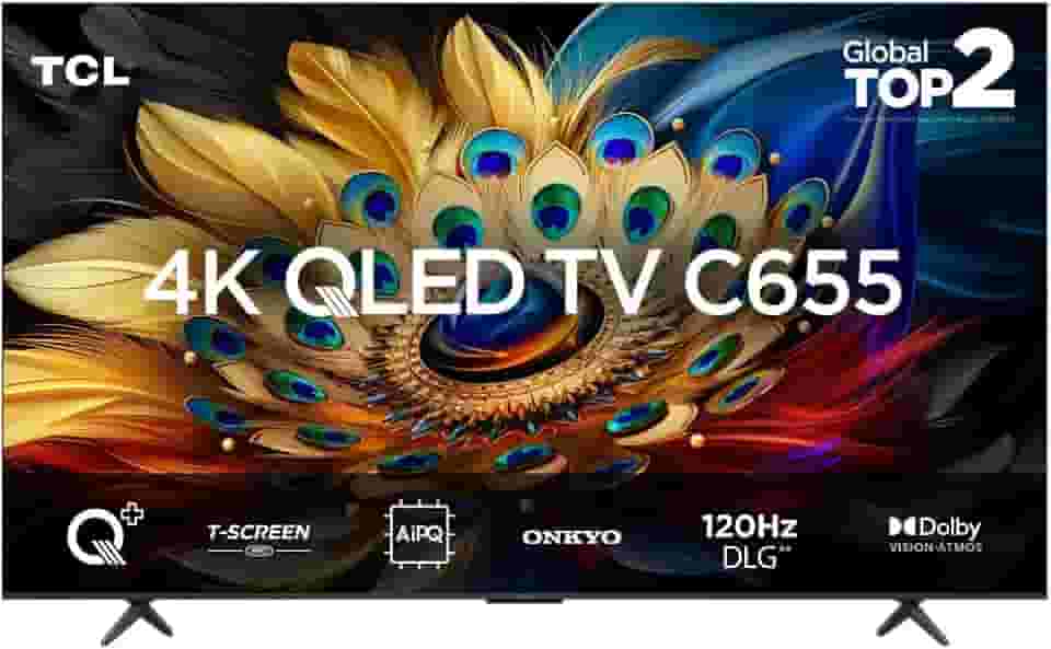 Smart TV TCL 85 Polegadas QLED 4K C655 WiFi Bluetooth Google TV HDR10+ Subwoofer Dolby Atmos 85C655