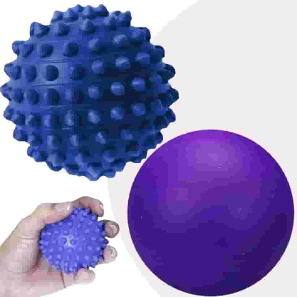 Kit 2 Bolas Para Massagem Bolas Exercitadoras Cravo e Lisa, Esfera Fisioterapica Grip Ball Fisioball, Bolinha Para Fisioterapia Masseadores Para Maos Pés Pernas Corpo-Bola Massageadora Para Dor Muscular-Luiggi Presentes®