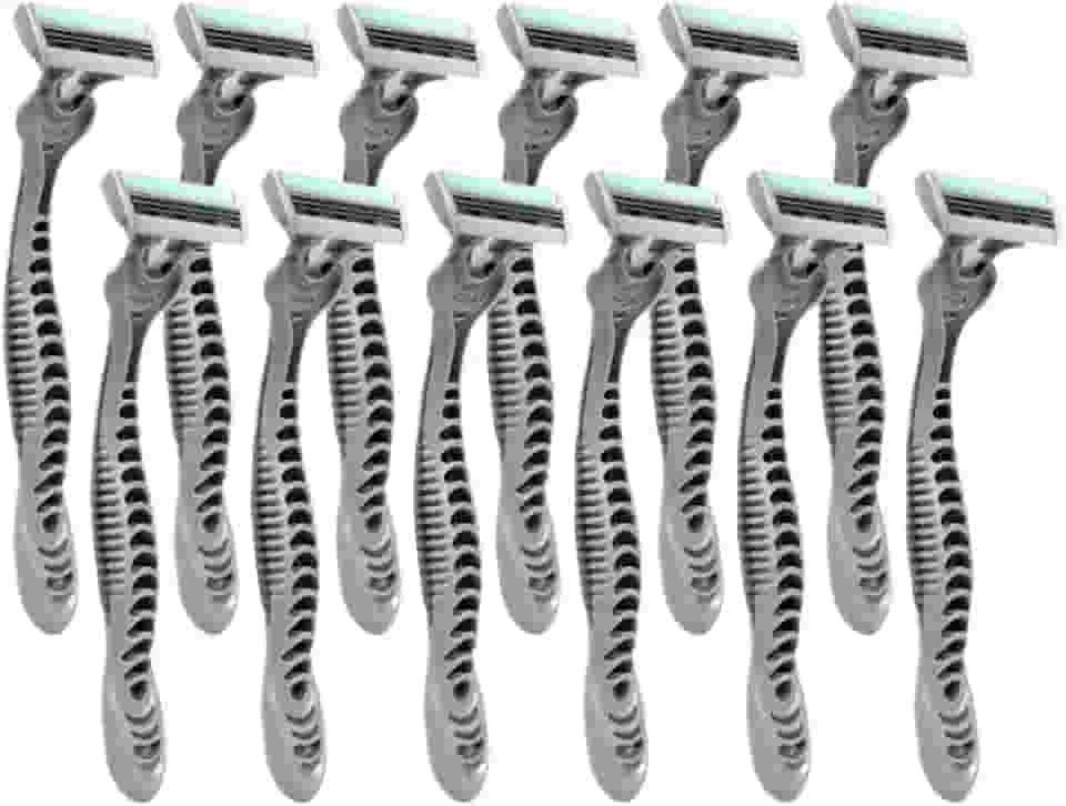 Barbeador Descartável com 3 Lâminas – Cartela Econômica com 12 ou 24 Unidades(12)