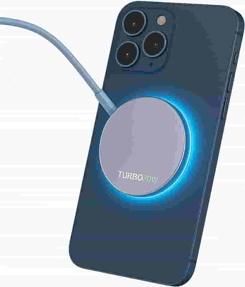 Carregador Magnético Sem Fio 15W USB-C, Base Indução Qi Compatível Smartphones, Carregamento Wireless Portátil