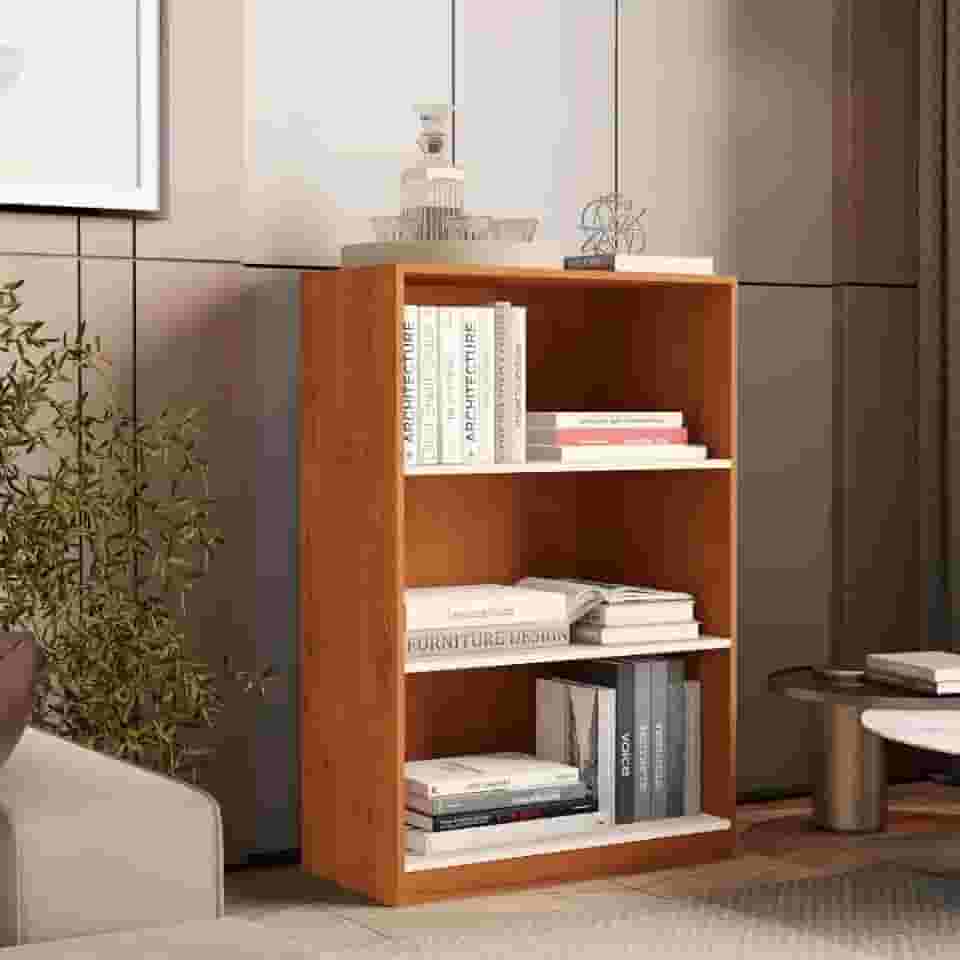 Prateleira Armário Estante Organizadora para Escritório e Livros - Star (Cedro/Off)