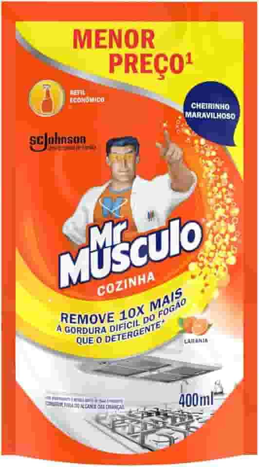 Mr. Músculo Desengordurante Cozinha Laranja, Refil Sachê 400ml