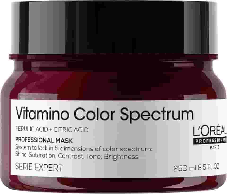 L'Oréal Professionnel, Máscara Profissional, Vitamino Color Spectrum, para cabelos coloridos, cabelos hidratados, macios & suaves, brilho espelhado ultra intenso, cores ricas e vibrante, 250ml
