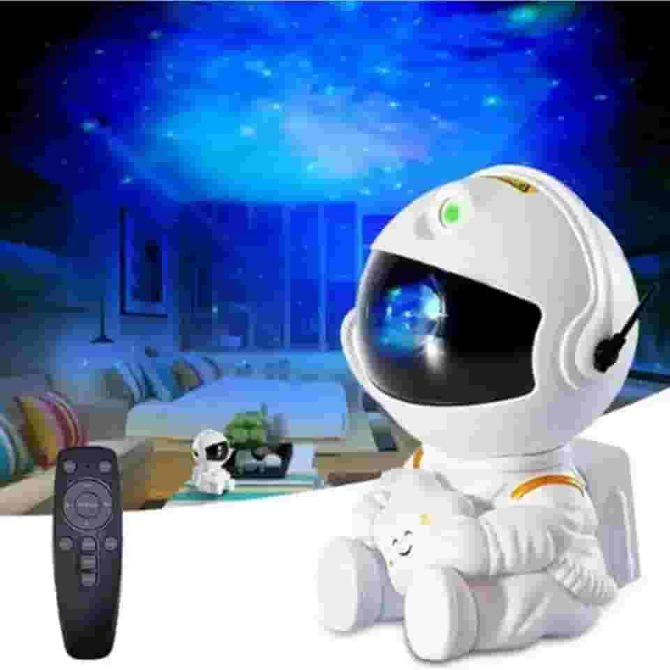 Projetor Galáxia Astronauta Premium com Luz Noturna LED Projetor de Estrelas no Teto Aurora Colorida, Controle Remoto USB Decoração Criativa para Quarto Infantil Presente Incrível