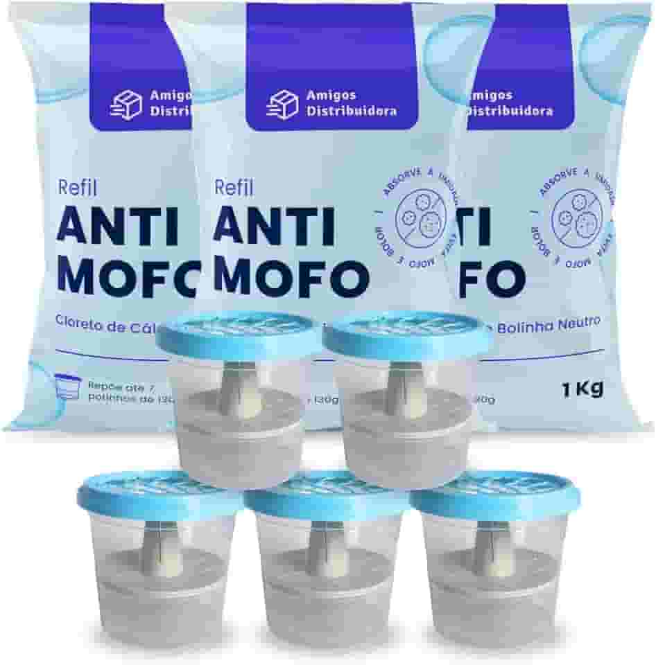 Cloreto de Cálcio Anti mofo Bolinha 3kg + 5 Potes Anti mofo130g GG