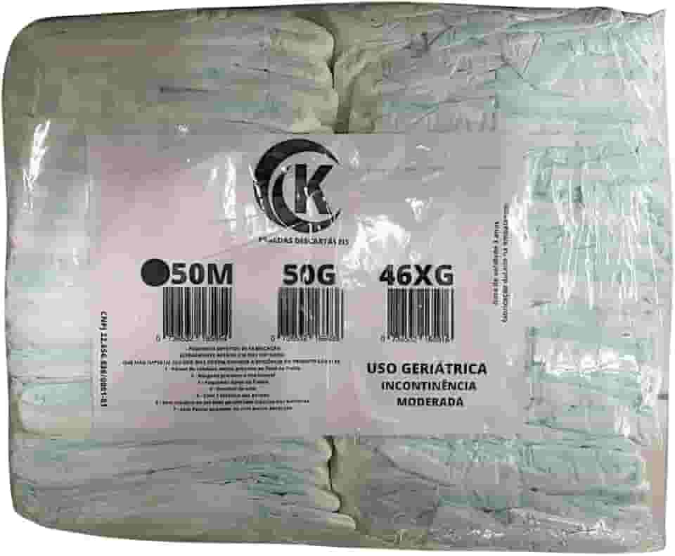 Fralda Geriátrica Adulto Segunda Linha Com 50 Unidades Tamanho M G XG Incontinência Moderada (Médio)