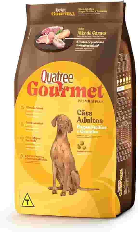 Quatree Gourmet Ração Seca Sem Corantes Cães Adultos Raças Médias e Grandes 10,1kg