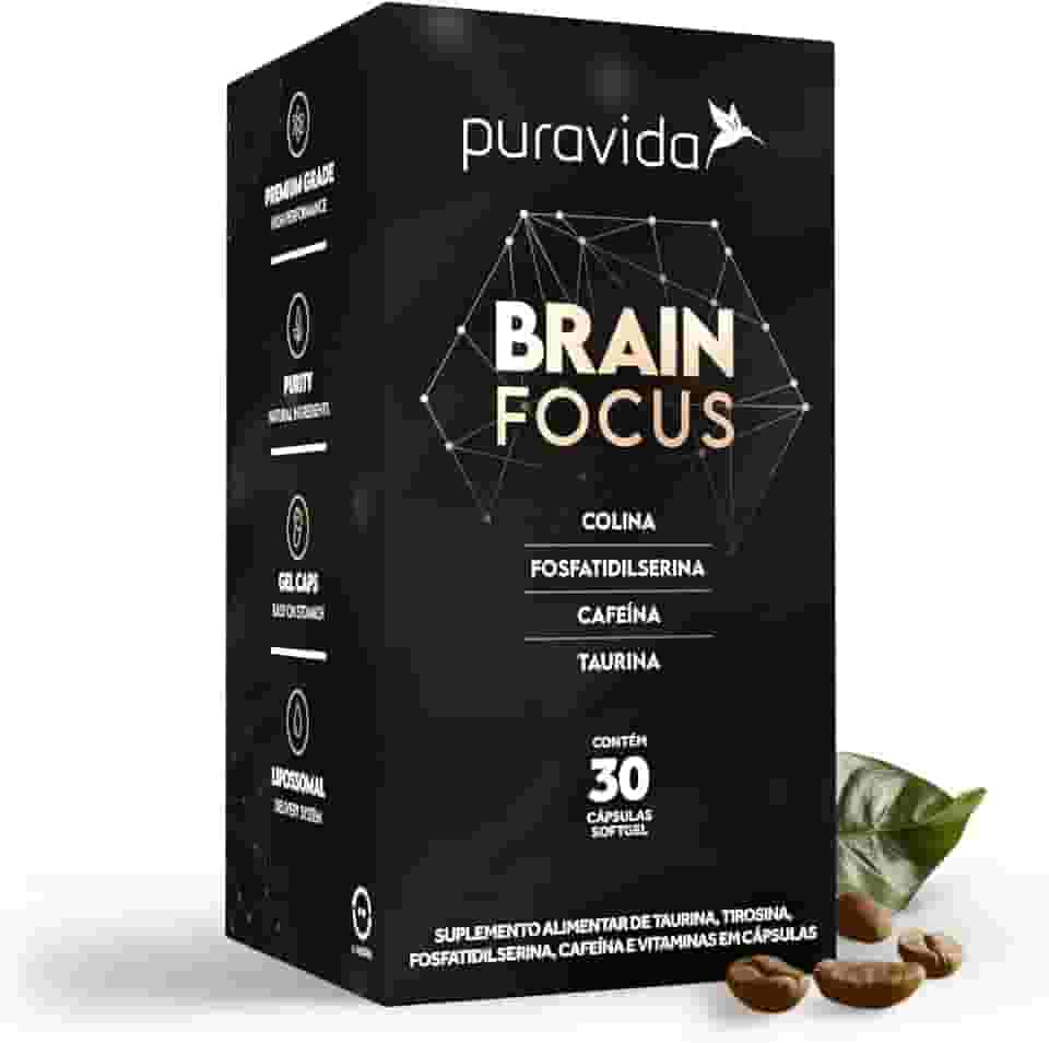 Puravida Vitaminas para Foco e Concentração Brain Focus 30 Cápsulas